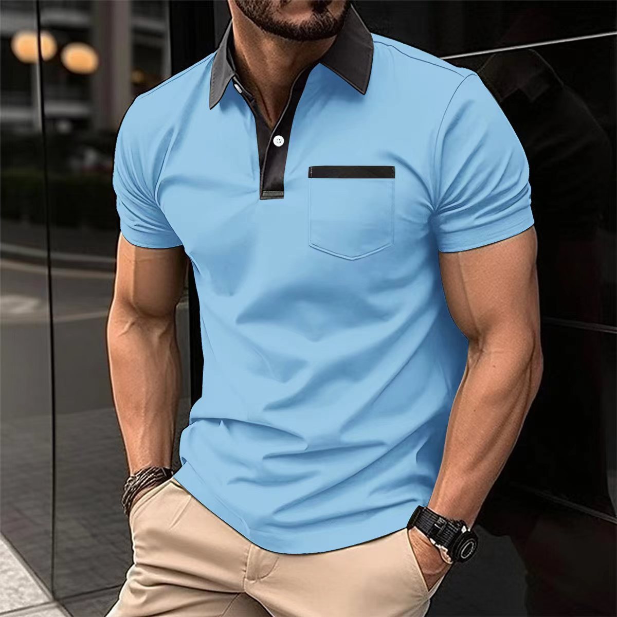 Men's Slim Fit Polo Shirt with Pocket