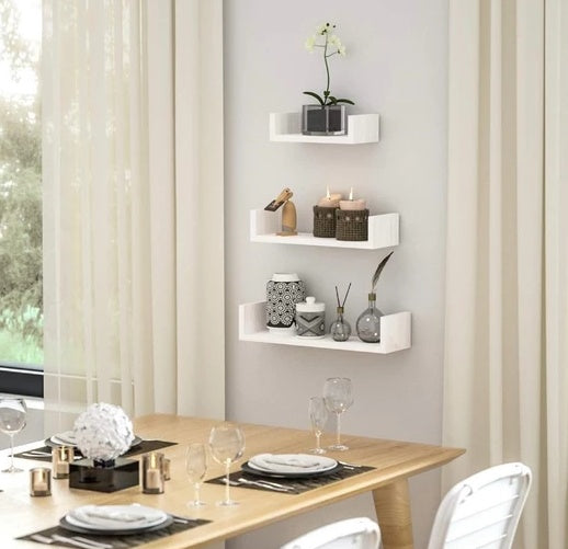 3-Piece Wall-Mounted U-Shelf Set