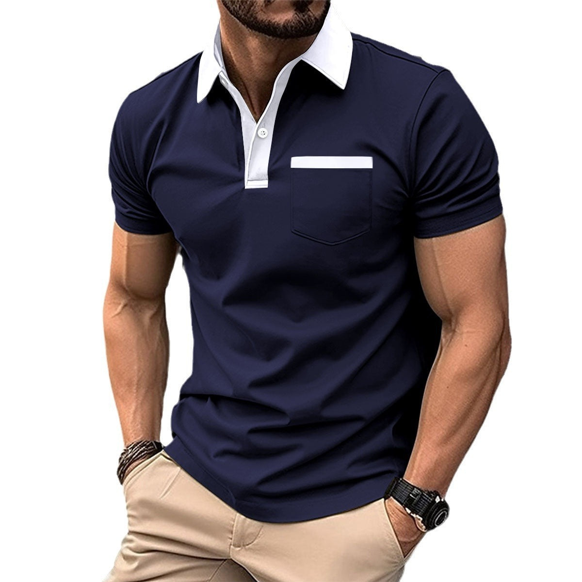 Men's Slim Fit Polo Shirt with Pocket