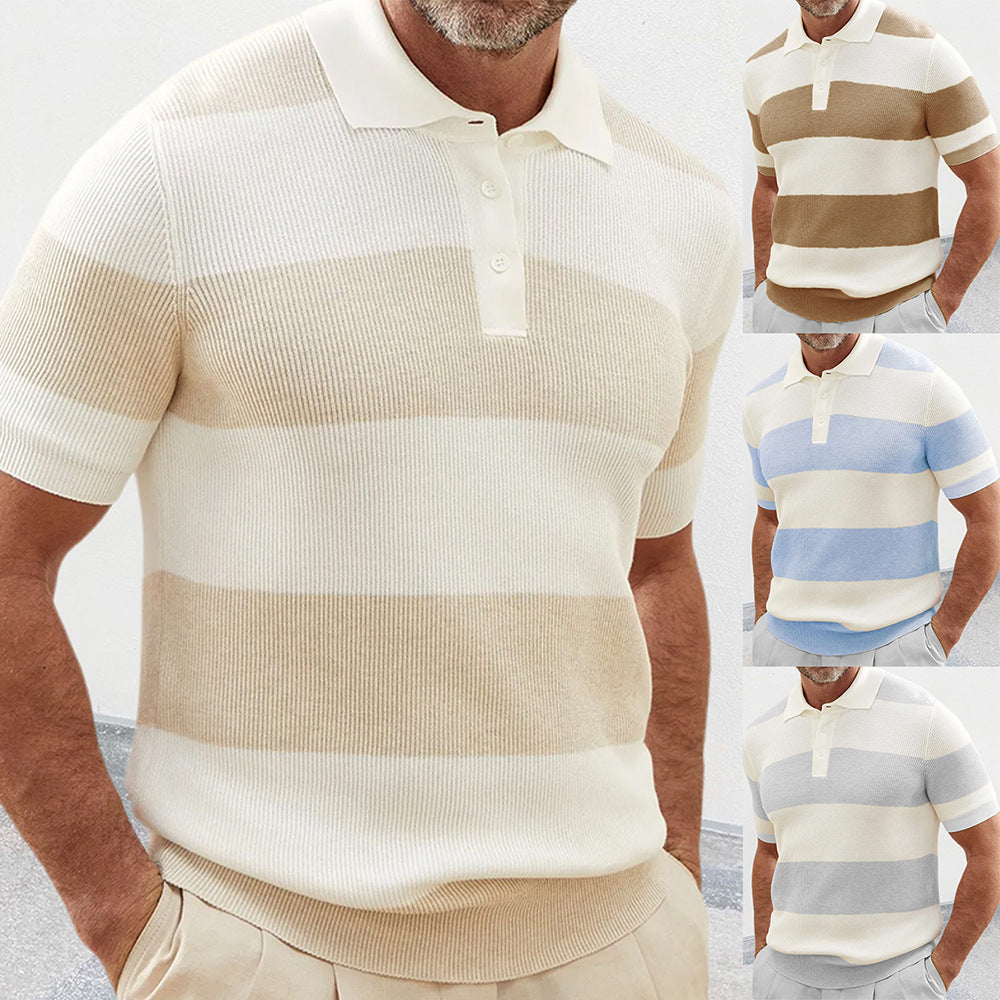 Men's Summer Lapel Sweater – Short Sleeve Fashion