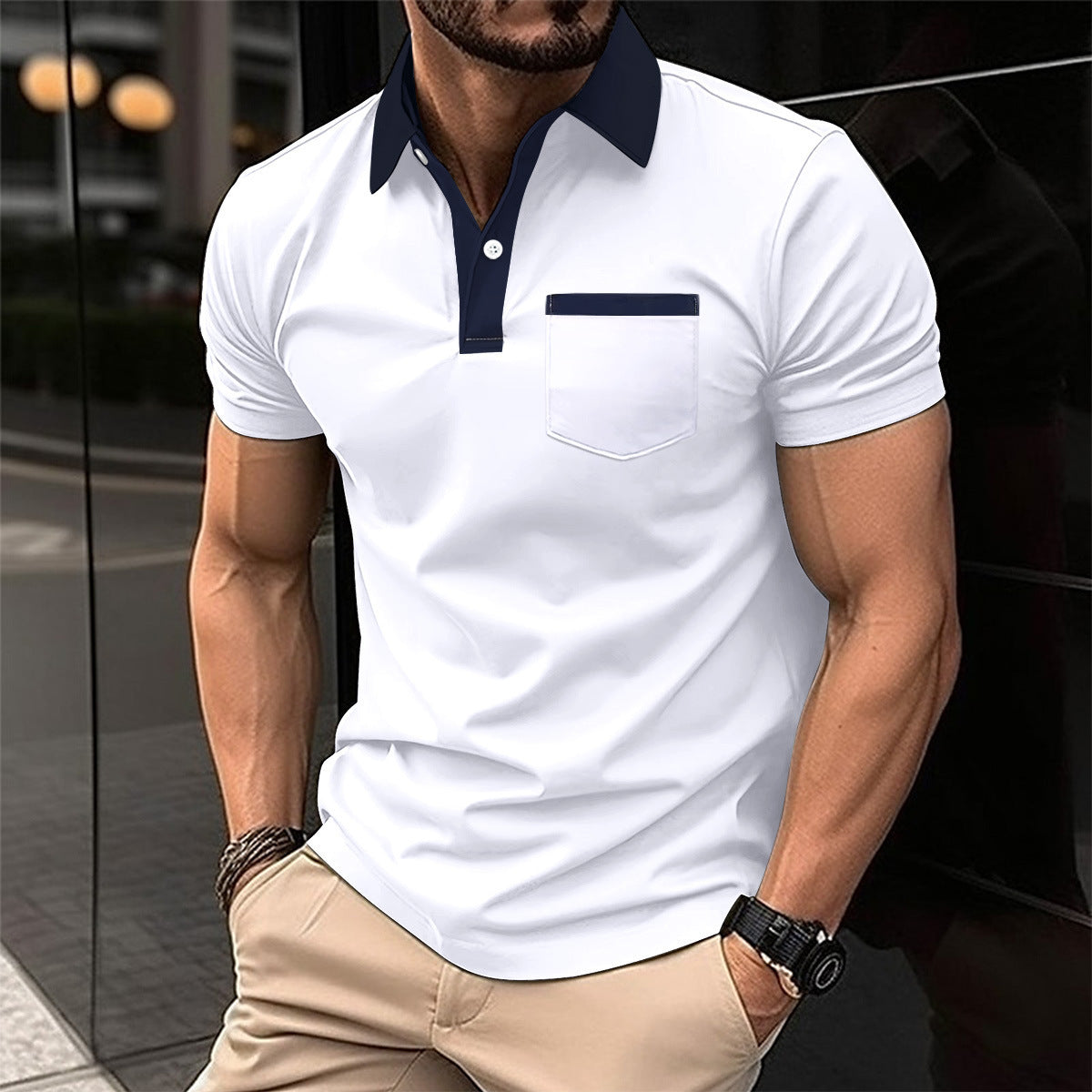 Men's Slim Fit Polo Shirt with Pocket