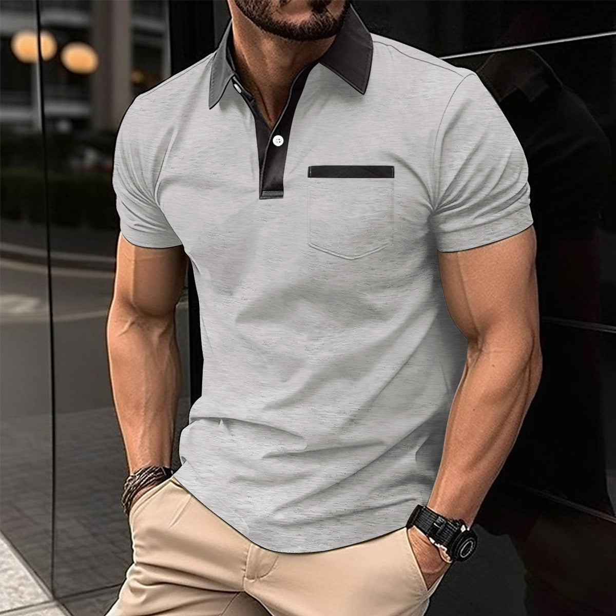 Men's Slim Fit Polo Shirt with Pocket