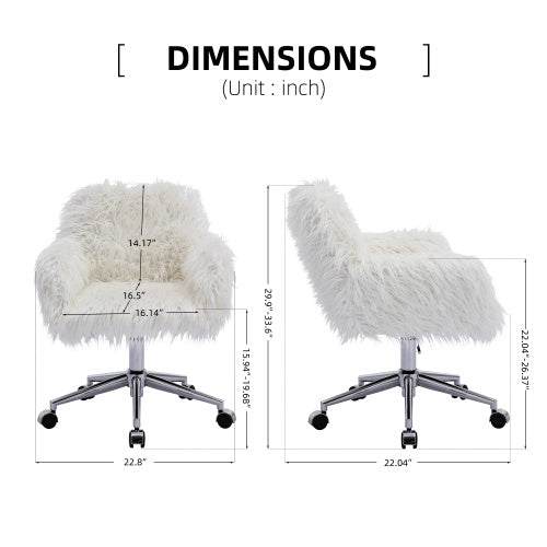 Modern Faux Fur Office & Makeup Chair